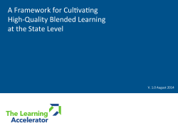 Framework for Cultivating High-Quality Blended Learning at the