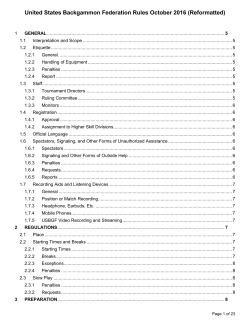 United States Backgammon Federation Rules October 2016