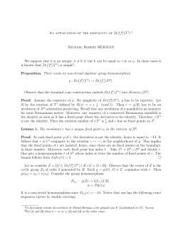 An application of the simplicity of Diff +(T1) 1 Michael Robert