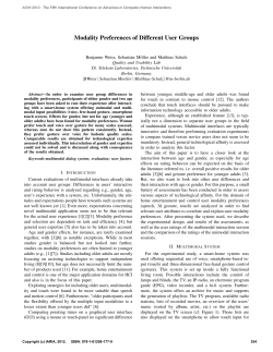 Modality Preferences of Different User Groups