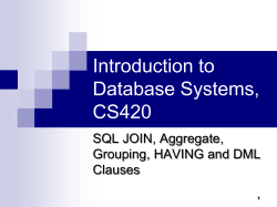 SQL JOIN, Aggregate, Grouping, HAVING and DML Clauses