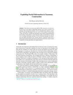 Exploiting Partial Information in Taxonomy Construction