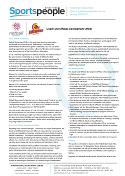 Coach and Officials Development Officer