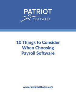 10 Things to Consider When Choosing Payroll