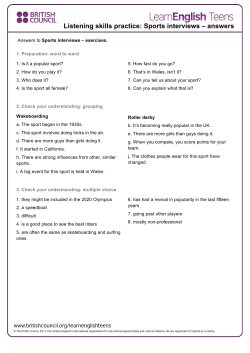 Sports interviews &ndash; answers