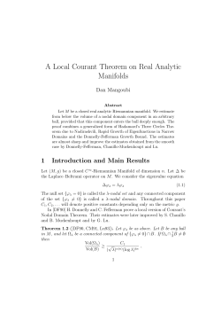 A Local Courant Theorem on Real Analytic Manifolds