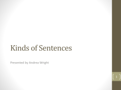 Identifying Kinds of Sentences