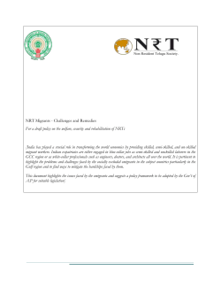 NRT Migrants - Challenges and Remedies