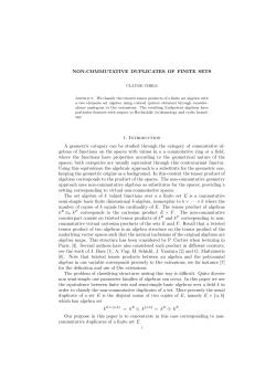 NON-COMMUTATIVE DUPLICATES OF FINITE SETS 1. Introduction