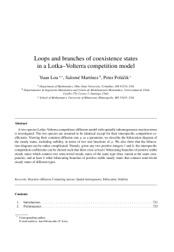 Loops and branches of coexistence states in a Lotka&ndash;Volterra