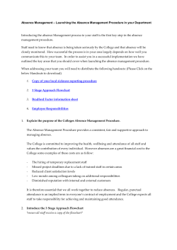 Absence Management – Launching the Absence Management