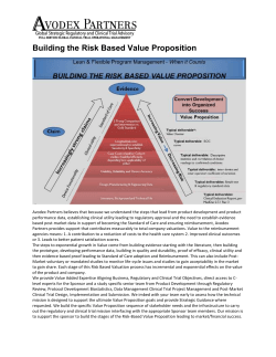 Building the Risk Based Value Proposition