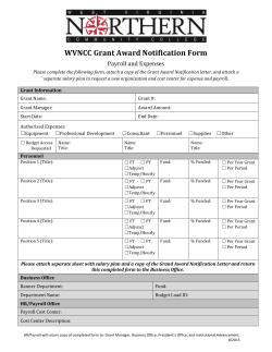 Grant Award Notification Form
