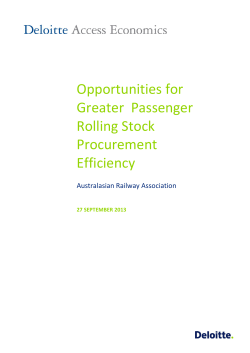 Opportunities for Greater Passenger Rolling Stock