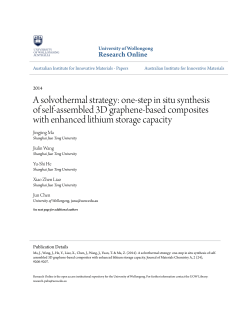 A solvothermal strategy: one-step in situ - Research Online