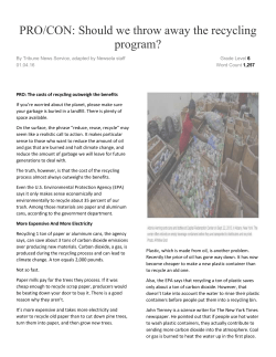 pro/con recycling article - Franklin County Public Schools