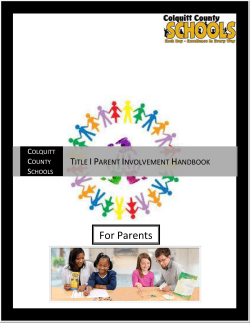 Title I Parent Involvement Handbook