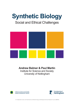 Synthetic Biology: Social and ethical challenges
