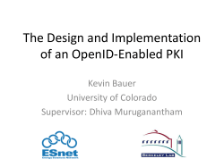 The Design and Implementation of an OpenID