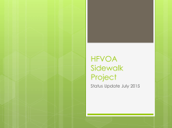 HFVOA Sidewalk Project - Hawthorn Farm Village Owners` Association