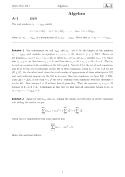 A-1 Algebra