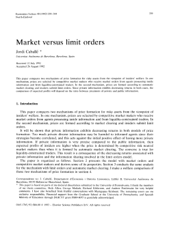 Market versus limit orders
