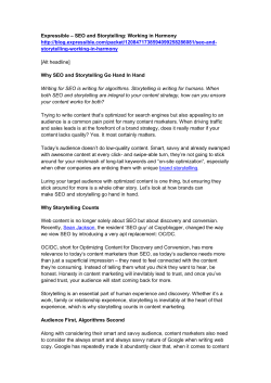 Expressible &ndash; SEO and Storytelling: Working in Harmony http://blog
