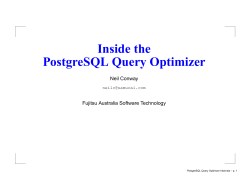 Inside the PostgreSQL Query Optimizer