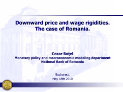 Downward price and wage rigidities. The case of Romania.
