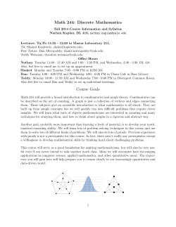 Math 244: Discrete Mathematics Course Goals
