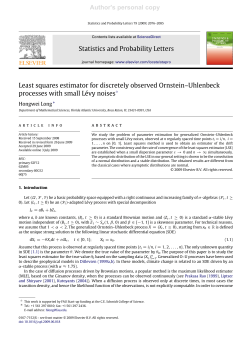 Author`s personal copy Statistics and Probability Letters Least