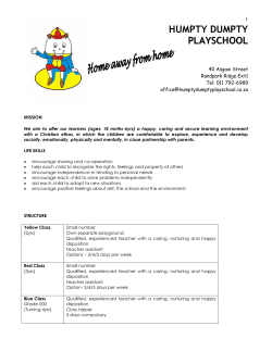 Prospectus - Humpty Dumpty Playschool