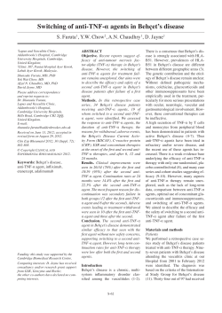 Switching of anti-TNF-&alpha; agents in Beh&ccedil;et`s disease