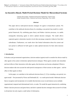 An Incentive-Based, Multi-Period Decision Model for Hierarchical