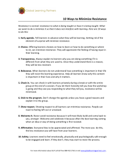 10 Ways to Minimize Resistance
