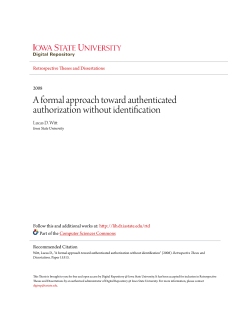 A formal approach toward authenticated authorization without