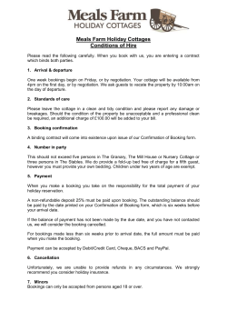 conditions of hire - Meals Farm Holiday Cottages