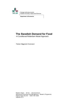 The Swedish Demand for Food