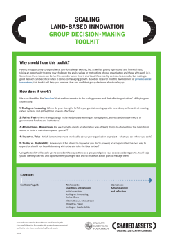 scaling land-based innovation group decision
