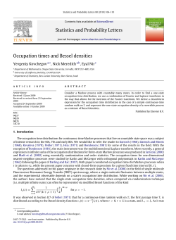 Statistics and Probability Letters Occupation times and Bessel