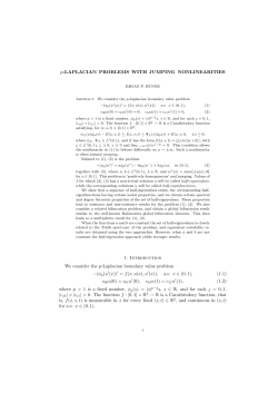 p-LAPLACIAN PROBLEMS WITH JUMPING NONLINEARITIES 1