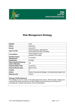 CO14 - Risk Management Strategy