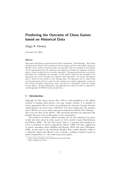 Predicting the Outcome of Chess Games based on Historical Data