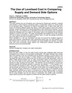 The Use of Levelised Cost in Comparing Supply and Demand Side