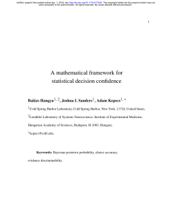 A mathematical framework for statistical decision confidence