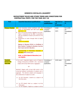 Qualifications for Contractual Posts