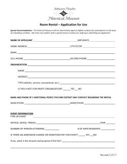 Room Rental - Arlington Heights Historical Museum
