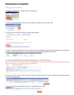 Advising Notes in PeopleSoft - registrar.pitt.edu