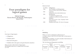 Four paradigms for logical games