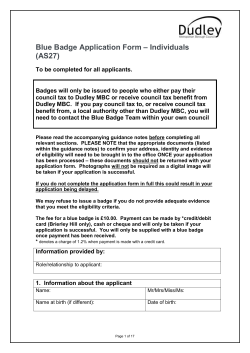 Appendix D: Model application form Blue Badge